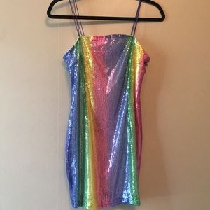 Nastygal rainbow mini dress